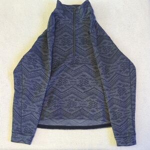 Cinch Men's Blue Geometric Zip-Up Sweater